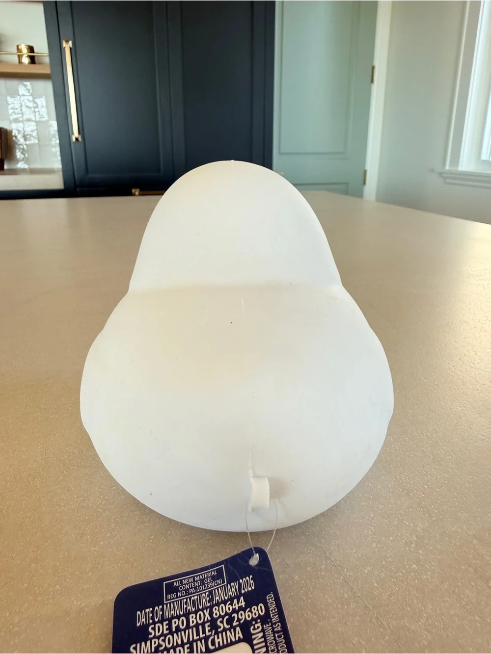 NWT Sunny Days Squeezy Americana Jumbo White Squishy Duck Stress Ball Toy 6”